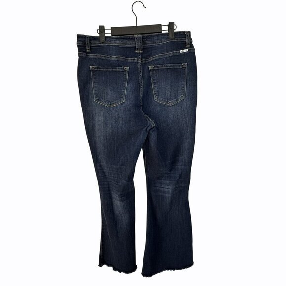 Kancan Flare Leg‎ Distressed Blue Button-Fly Denim Jeans XL - Picture 2 of 6